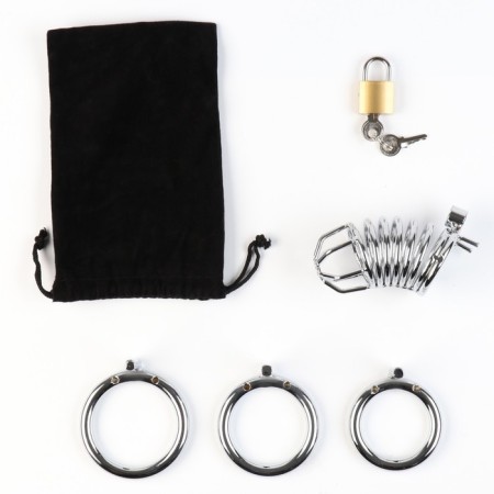 Belt of fidelity "Total cell No. 3", rings d = 4; 4.5; 5 cm, lock, key, metal-5
