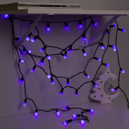Garland “thread” 10 m with nozzles “balls 1.5 cm”, IP44, dark thread, 100 LED, purple purple, 8 modes, 220 V-2