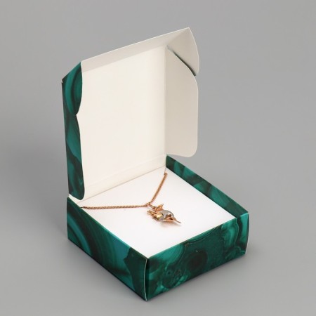 Box for jewelry, packaging, “malachite”, 7.5 x 7.5 x 3 cm-4