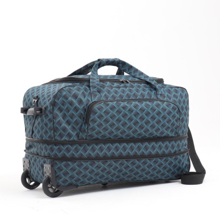 Road bag on wheels, lightning department with an increase, outer pocket, long belt, burgundy color-1