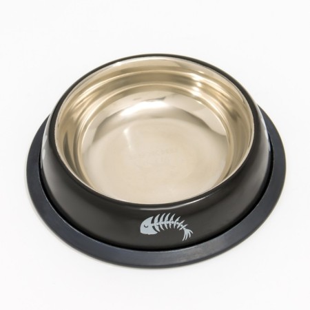 A bowl with a non -slip base with a print, 225 ml, black-2