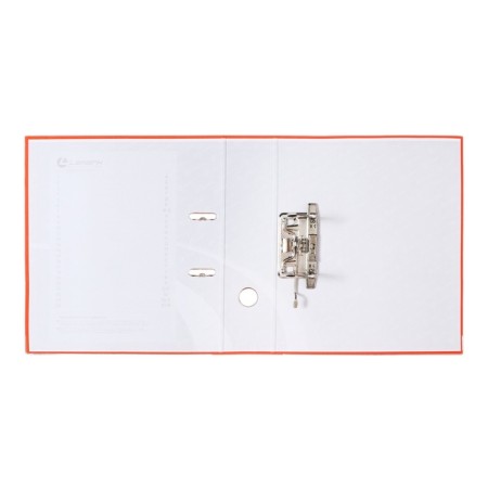 A4, 75 mm registrar, calligrata, PVC, embossing "Len", metal edging, pocket for a spine, collected, orange, mix-4