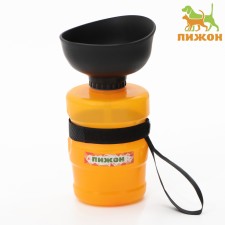 Walking drinker with silicone bowl, 520 ml, 15 x 7 x 7, yellow