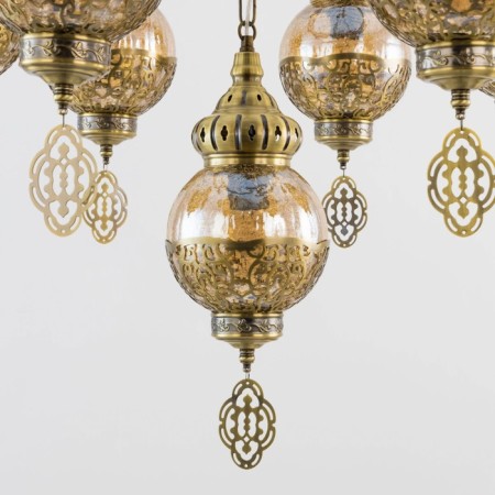 Suspended chandelier Citilux "Cairo" CL419163, 56x56x100 cm, 7x75W, e27, brown color-10