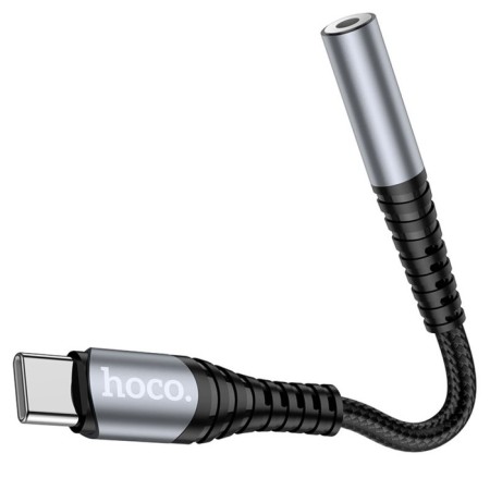Adapter Hoco LS33, Type -C (M) - Jack 3.5mm (F), 12 cm, gray-4