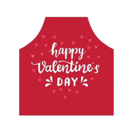 Apron of a kitchen with a photo print "Valentine's Day", adjustable, size OS-2