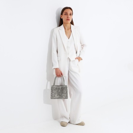 Bag-clate without fastening, silver color-5
