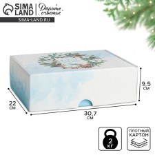 Gift New Year's Folding Gift Winter, 30.7 x 22 x 9.5 cm, New Year