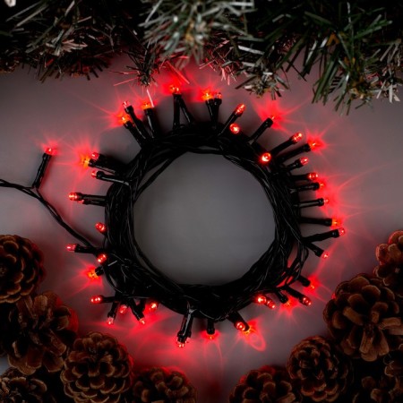 Garland “thread” 5 m, IP20, dark thread, 50 LED, red glow, 8 modes, 220 V