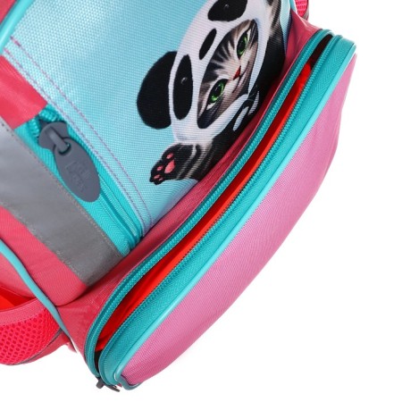 School backpack, 37 x 26 x 13 cm, ergonomic back, calligrata orth "cat panda"-13