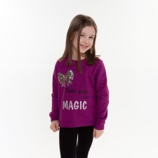 Sweatshirt for girls, plum color, height 98 cm