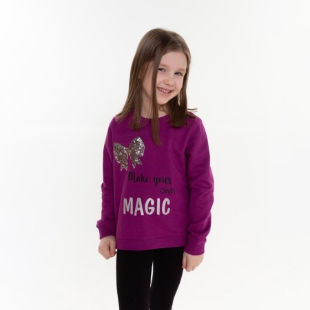 Sweatshirt for girls, plum color, height 98 cm