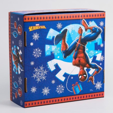 Gift box "New Year" 24.5x24.5x9.5 cm, Spider-Man-1