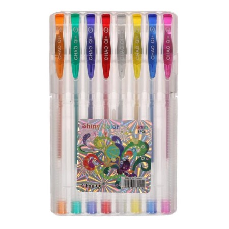 A set of gel pens, 8 colors, in a plastic box-4