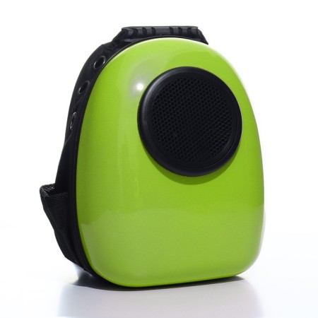 A backpack for carrying animals with a viewing window, 32 x 25 x 42 cm, green-7