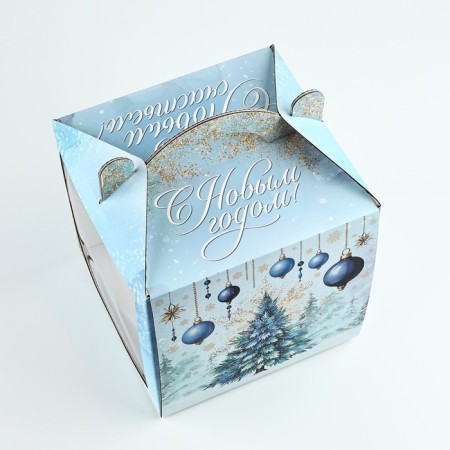 Confectionery box with a window, a chest, "Christmas tree", 20 x 20 x 20 cm, New Year-3
