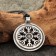 Amulet "Agishyalm" with grenades stone, 35x42 mm, metallic