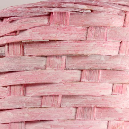 Wicker basket, d16x10xh32cm, pink, bamboo-3