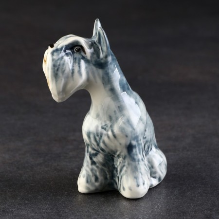 Porcelain figurine "Mittelshneuszer Gray", 8x5.5x4 cm, copyright painting-1