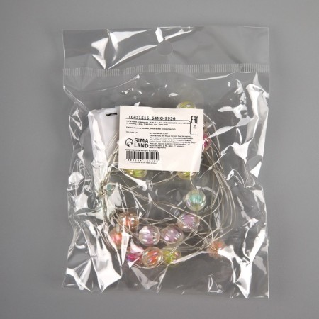 Rosa thread. "Balls", IP20, 2 m, N.S. LED (1608) -20-4.6V, AG13X3 (in the set), 3 dir, glow warm white-6