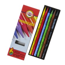 Family pencils 6 colors, Koh-I-Noor Progresso 8755, color, whole, in a cardboard box