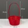 Wicker basket 20 x 20 x 9 cm, handle h = 25 cm, red