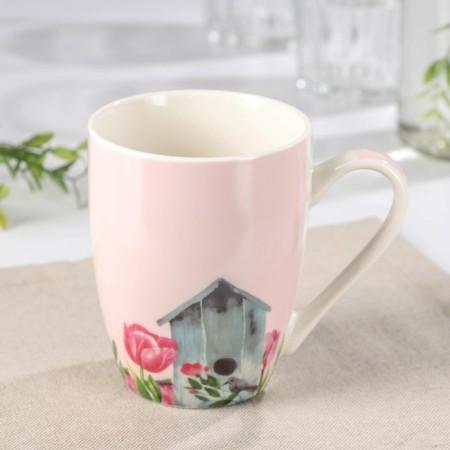 Porcelain shade mug "Coos", 350 ml, pink color