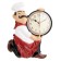 Wall clock, series: kitchen, "cook cook", smooth move, d-13 cm, 30 x 24 cm