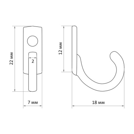 Hook furniture tundra TKO014, one -rod, bronze, 50 pcs-4