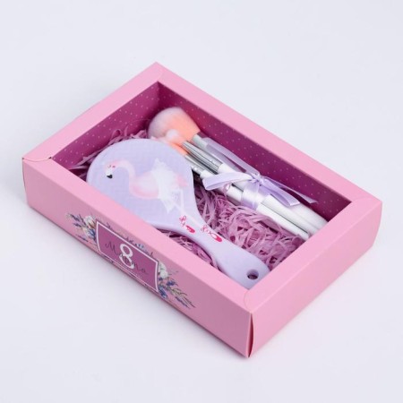 Set "since March 8": Makeup brushes 4 pcs, comb