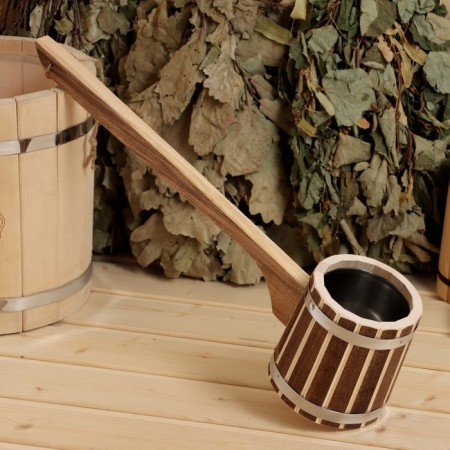 Scoop from the linden "Dobrynya", 0.5l, 54 cm, stainless insert, with a long handle, thermo-1