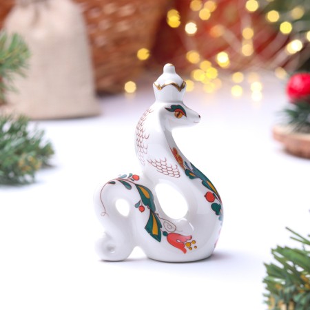 New Year. Souvenir "Meadow Snake with Crown", Gzhel-2