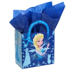 Gift package with packaging paper with silence, 22x22x12 cm, cold heart