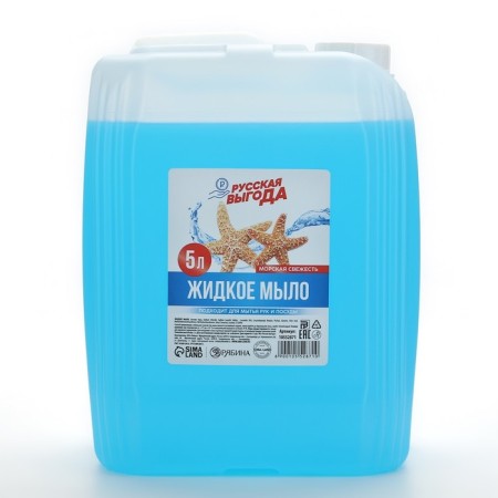 Liquid kitchen soap, 5 l (5000 ml), aroma of sea freshness, Russian benefit-1