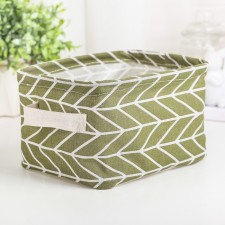Storage basket with zigzag handles, 23 × 17.5 × 14 cm, green color