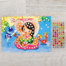 Application with round rhinestones 
