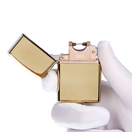 Electronic lighter, arc, usb, 5.6 x 3.8 x 1.3 cm, gold chrome-1
