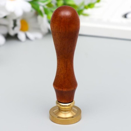 Printing for wax with a wooden handle "Happy Mail" 9x2.5x2.5 cm-2