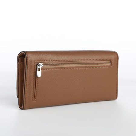 Women's wallet on a magnet, brown color-1