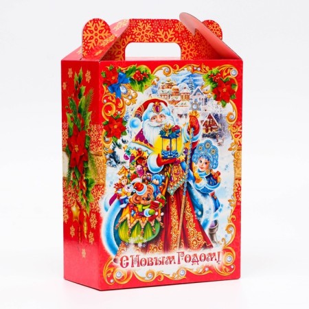 Gift box New Year's fair red 18.5 x 10 x 30.5 cm-1