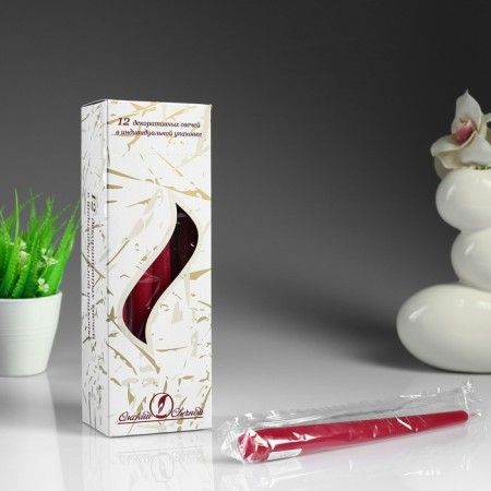 Antique candle, 2.3x 24.5 cm, 5 hours, 55 g, raspberry-1