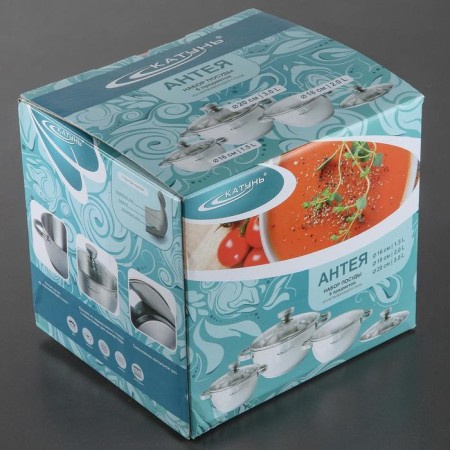 Set of pan “Antei”, 3 subjects: 1.5 l, 2 l, 3 l, capsule, gift packaging-3