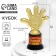 The award figure "For sports successes", five, cup, plastic, gold, 6.5 x 10.5 x 4 cm.