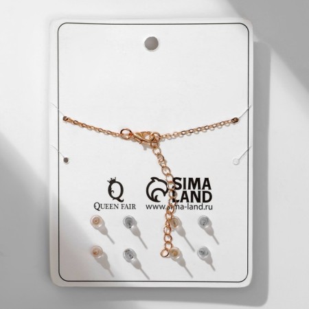 Set of 5 objects: 4 pairs fluffs, the pendant "heart", white-red color in gold, 40 cm-3