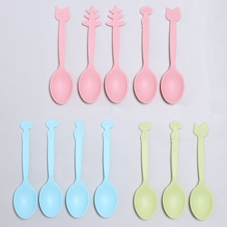 Tablespoons plastic, 9 cm, 12 pcs, color mix