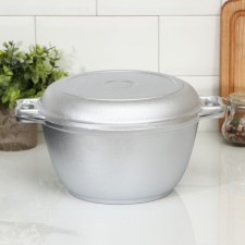 Cauldron, 3 l, scrap cover, alloy handles, silver color