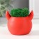 Concrete Kashpo "devil" 6.5x6x5.5 cm red with moss (moss green. Stabiliz)