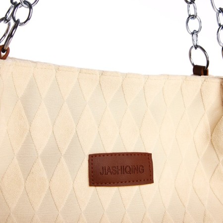 Bag-tout on lightning, beige color-3