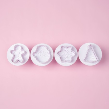 A set of plunger of confectionery shares "New Year's mood", 4 pcs, plastic, white-3