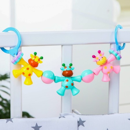 Stretching to a stroller/crib "giraffes", 3 toys, color mix, crush me-2